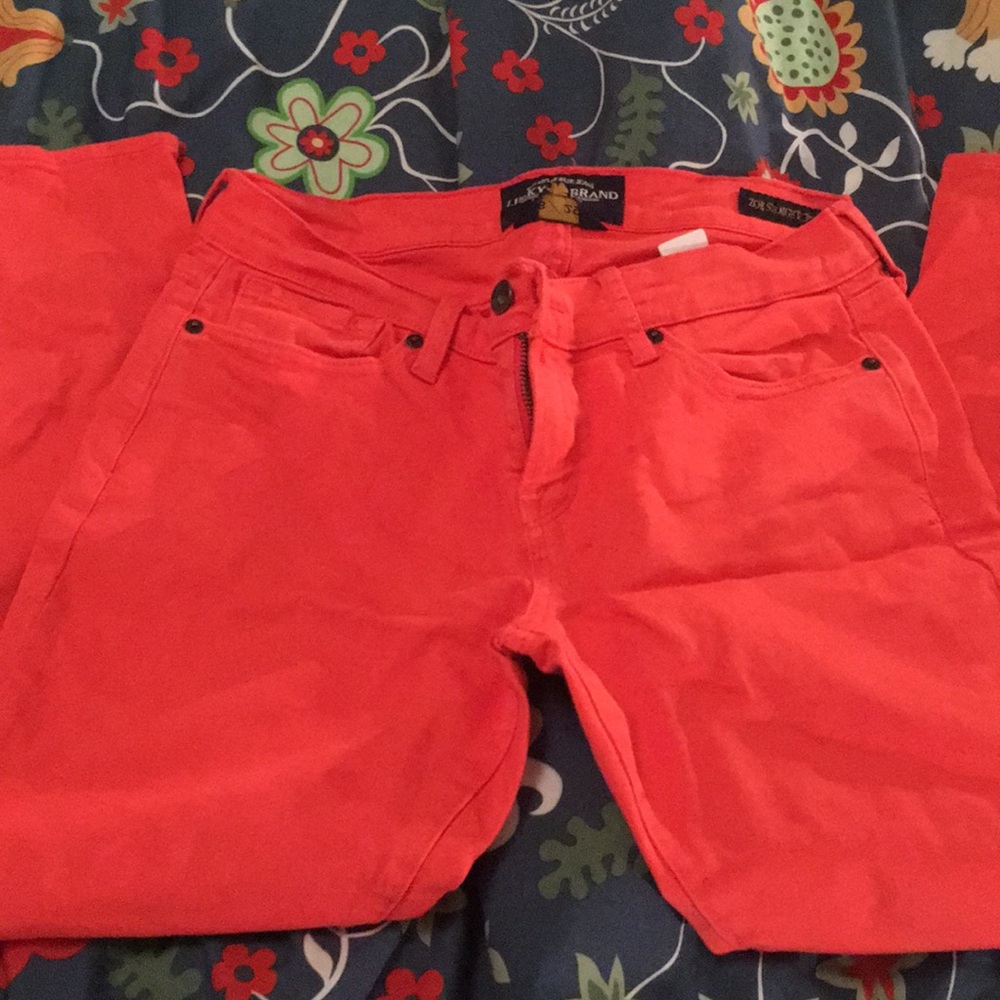 Coral Lucky Brand Zoe Straight Crop